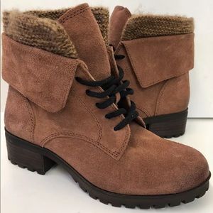 Lucky Brand Cognac Huntress Ankle Boots 5.5
